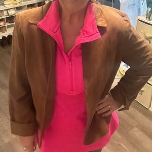 Dress barn brown suede like jacket